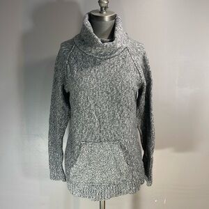 Banana Republic Gray Cowl Neck Sweater with Textured Fabric